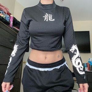 Black Dragon Crop Top